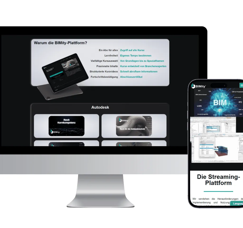 Screenshot: Projekt BIMity – Unternehmenswebsite
