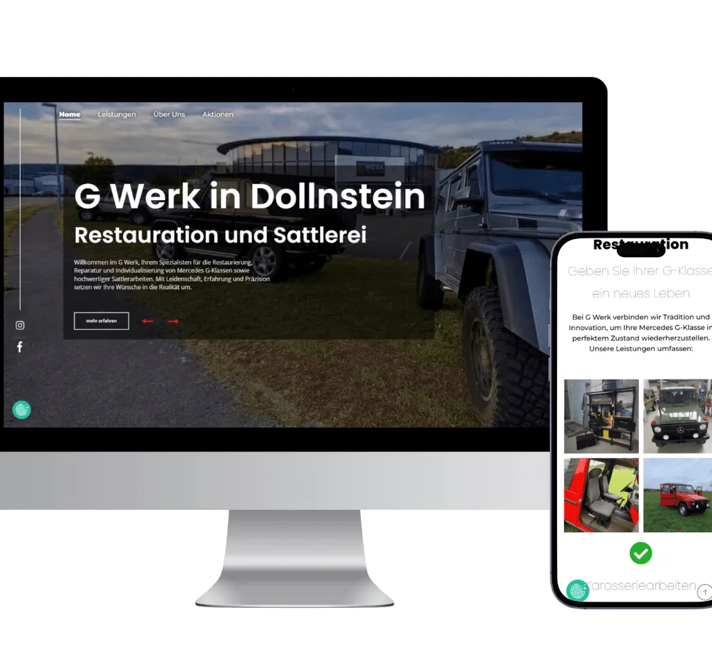 Screenshot: Projekt GWerk – Unternehmenswebsite
